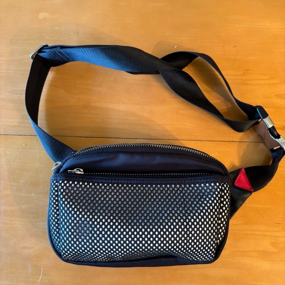 Like Dreams black red trim small lumbar waist fanny pack